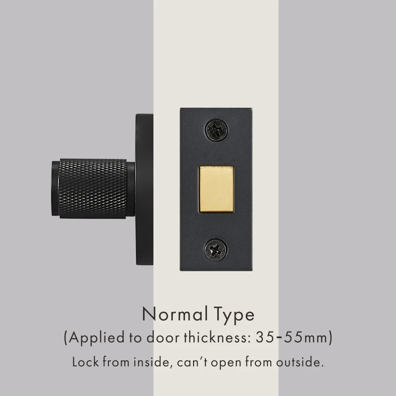 Dooroom Brass Knurled Hidden Door Lock Set Living Room Bathroom Invisible Thumb Turn Matt Black Brushed Brass Open In Emergency - Image 12