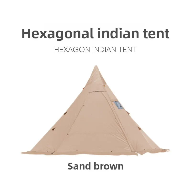 Spire Yurt Oxford Pyramid Tent Indian Shelter Stormproof Outdoor Camping Camp Tent with Chimney Opening Waterproof Four Seasons - Image 11