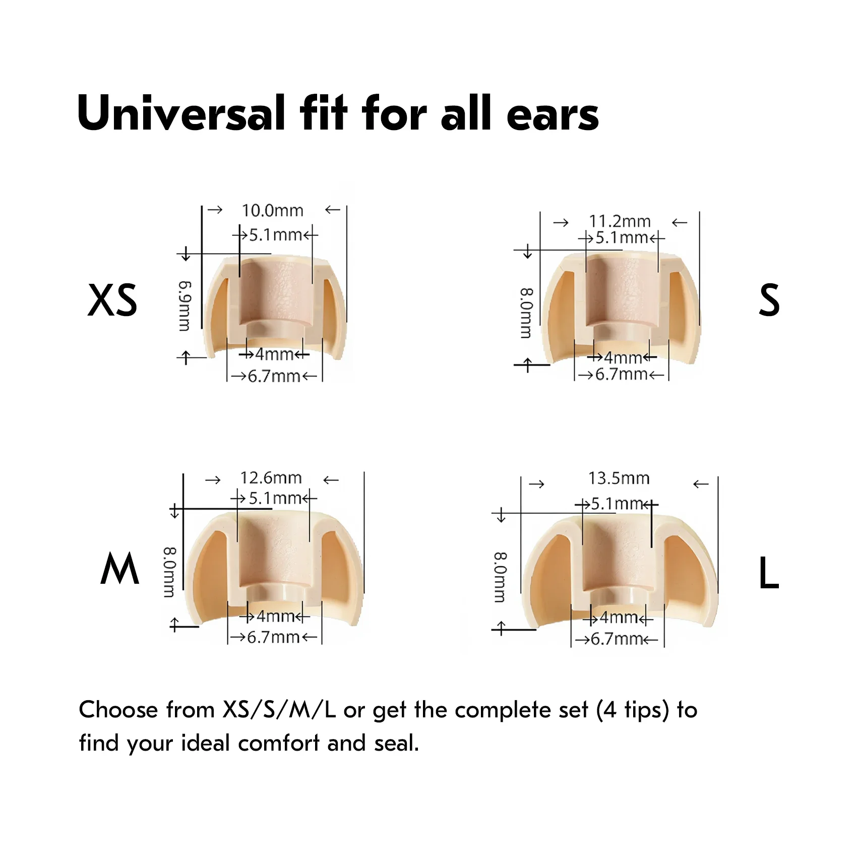 KBEAR 4540 coffee Silicone Eartips Ergonomically Designed Earcap Optional XS/S/M/L size and combination set Comfortable Earmuffs - Image 6