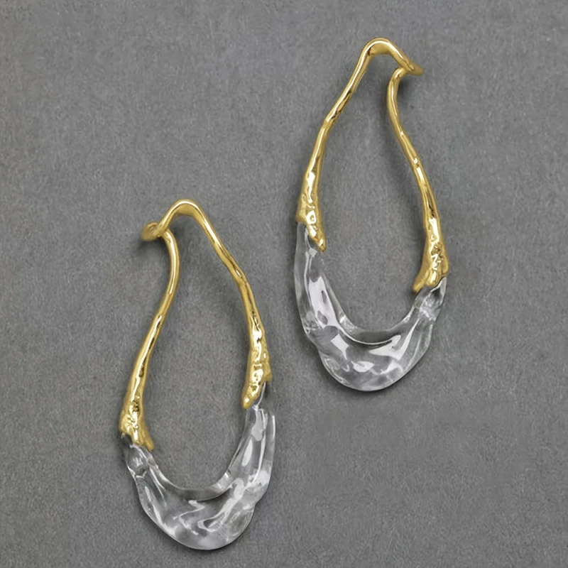 CAOSHI Modern Style Irregular Hyperbole Dangle Earrings for Women Newly Designed Fashion Two Tone Daily Wearable Jewelry Gifts - Image 4