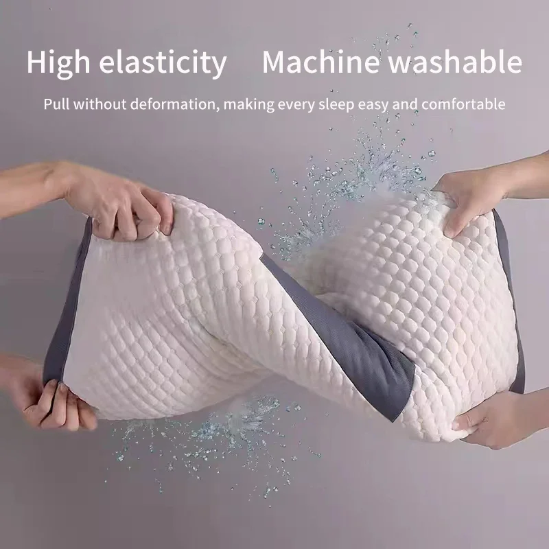 1PC Almohada Neck Pillow Help Sleep Protect The Neck Cervical Orthopedic Soybean Fiber Massage Household SPA Pillow For Sleeping - Image 3