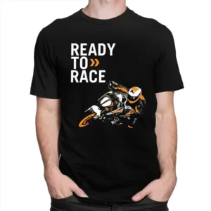 Custom Handsome Ready To Race T Shirt Men Short Sleeved 100% Cotton T-shirt Casual Motorbike Racing Enduro Tee Fashion Tshirt