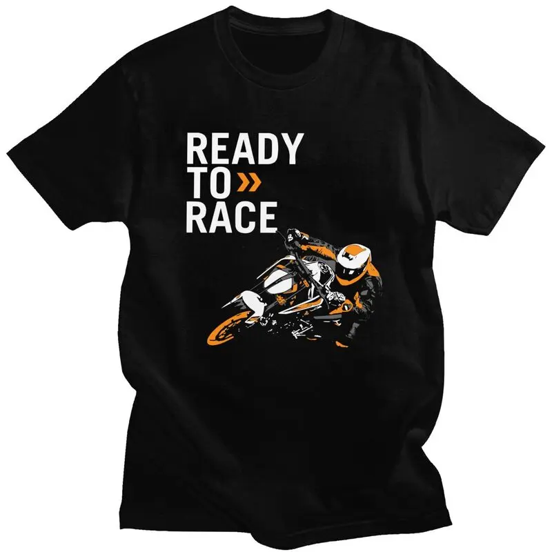 Custom Handsome Ready To Race T Shirt Men Short Sleeved 100% Cotton T-shirt Casual Motorbike Racing Enduro Tee Fashion Tshirt - Image 2