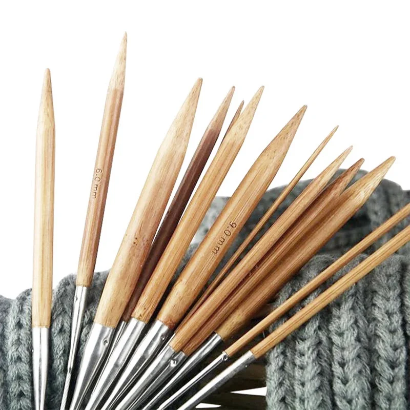 3.0-12mm Bamboo Circular Knitting Needles Stainless Steel Tube Crochet Hook DIY Crafts Sweater Scarf Garment Sewing Tools Supply - Image 5