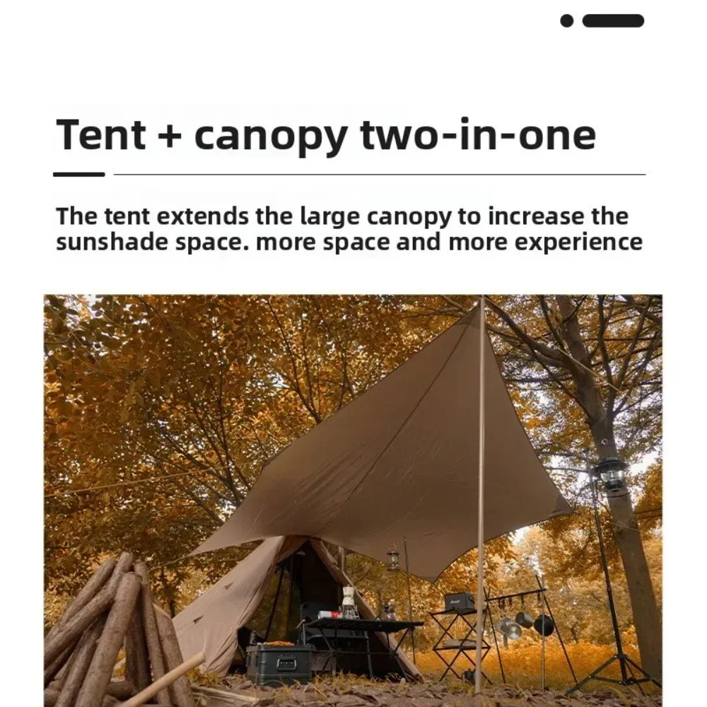 Spire Yurt Oxford Pyramid Tent Indian Shelter Stormproof Outdoor Camping Camp Tent with Chimney Opening Waterproof Four Seasons - Image 4