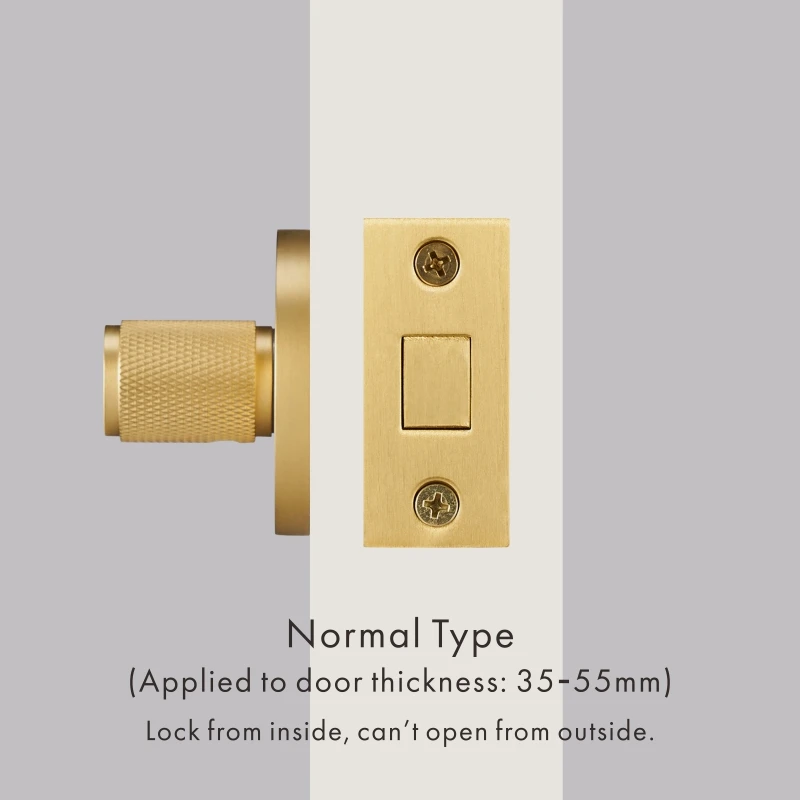 Dooroom Brass Knurled Hidden Door Lock Set Living Room Bathroom Invisible Thumb Turn Matt Black Brushed Brass Open In Emergency - Image 8