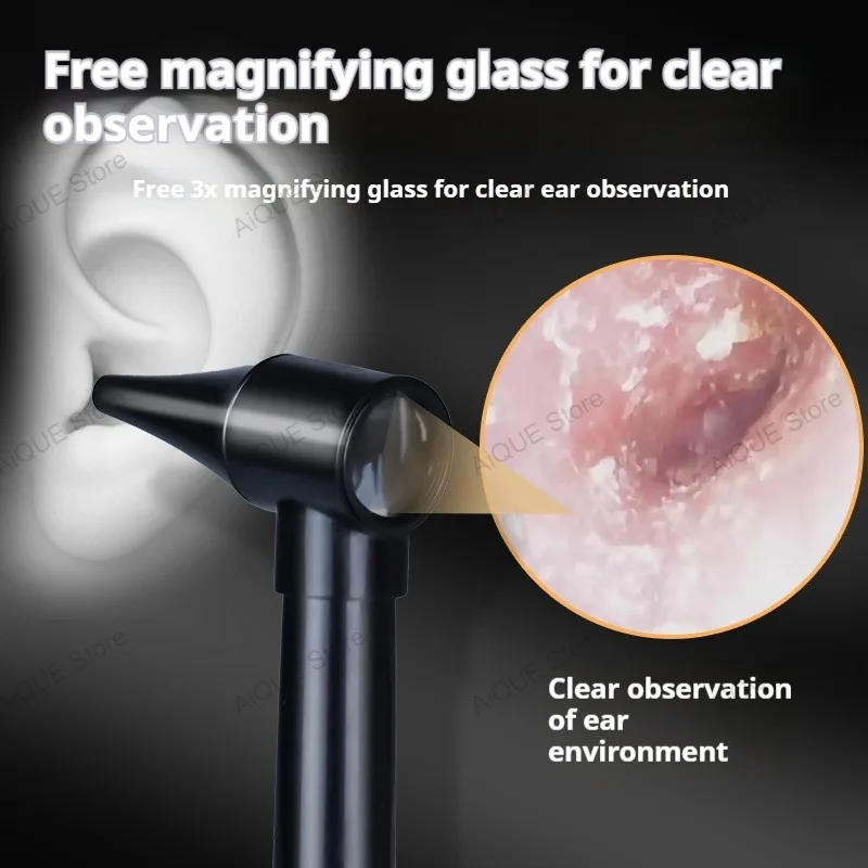 AiQUE Reusable Mini Otoscope Professional Ear Otoscope Instruments Ear Light Ear Compact Portable Otoscope Ear Cleaner Set - Image 4