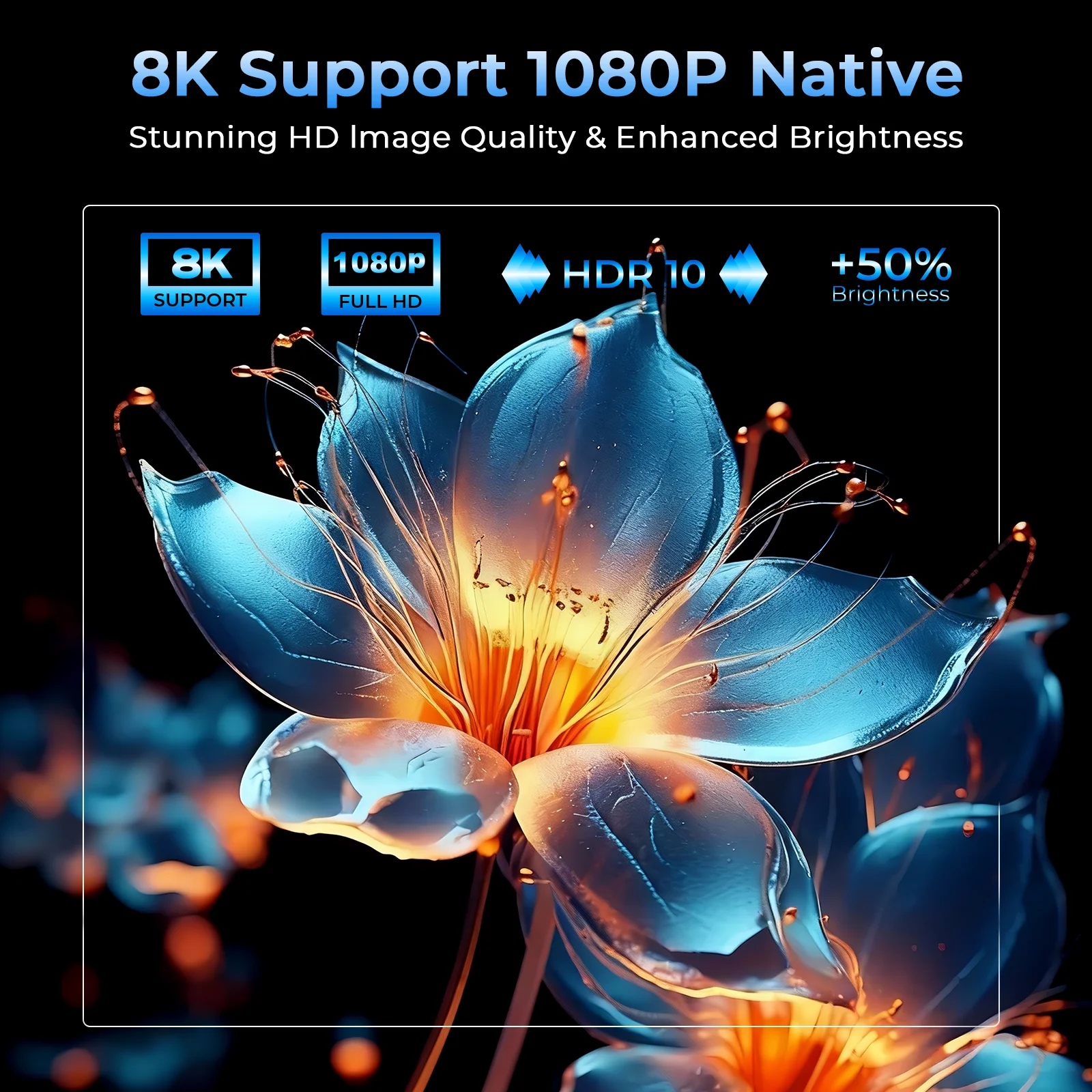Lyncast 8K Support HD 1080P Auto Focus 2000ANSI Projector 5W Speaker Android 14 WiFi6 BT5.4 Outdoor Home Theater Projectors X7 - Image 3