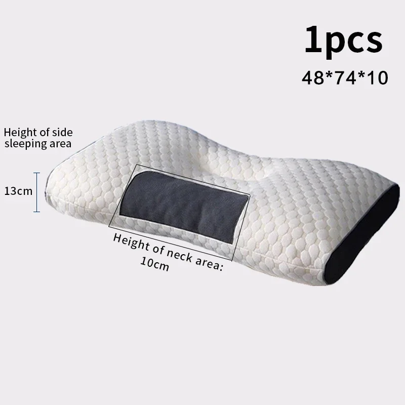 1PC Almohada Neck Pillow Help Sleep Protect The Neck Cervical Orthopedic Soybean Fiber Massage Household SPA Pillow For Sleeping - Image 7