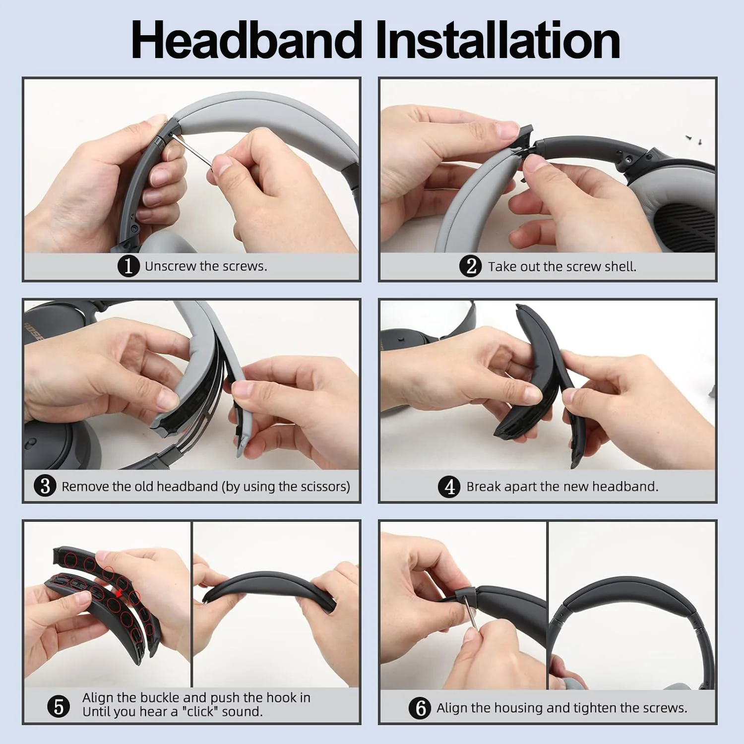 Carberon Replacement Headband Cushion for Bose OE2 Headphone,Black - Image 4