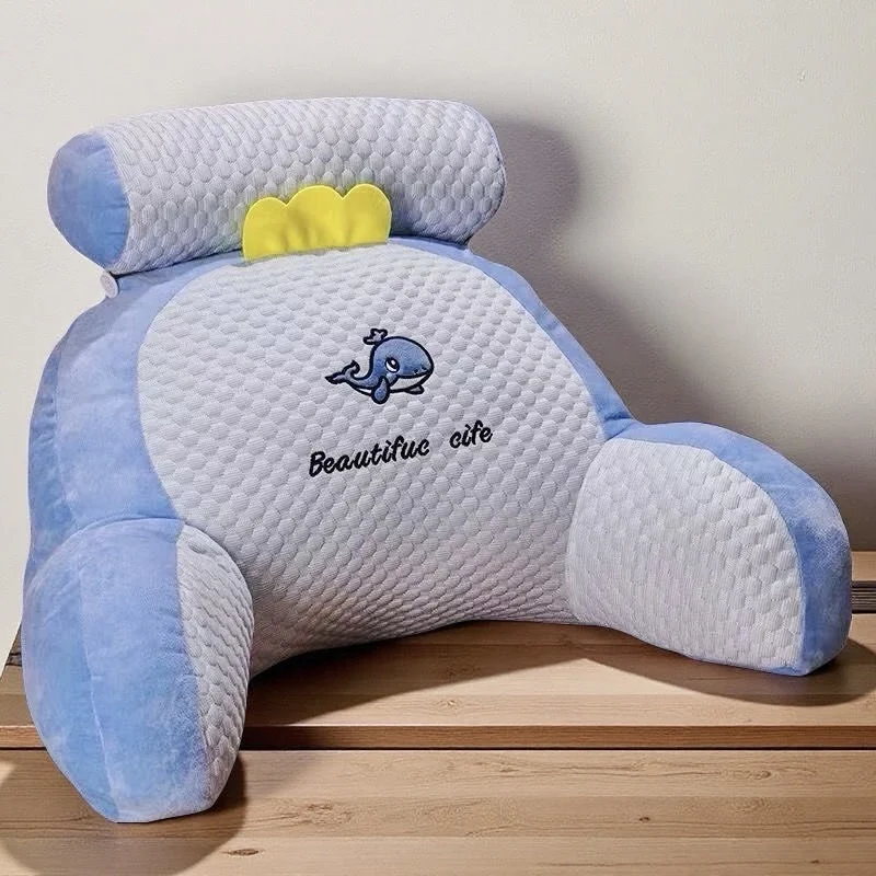 1pc Adjustable Reading Pillow - Ergonomic Back Support Cushion for Bed/Sofa/Floor, Gray Quilted Breathable Design - Image 8