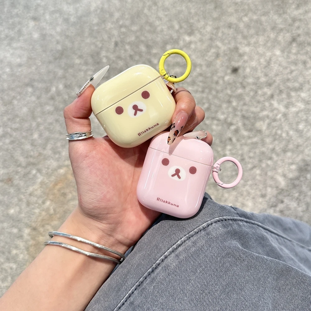 Cute Cartoon Rilakkuma Bear Earphone Case For Airpods 4 2 3 1 Pro 3 2 Wireless Bluetooth Headset Protective Cover With Pendant - Image 3