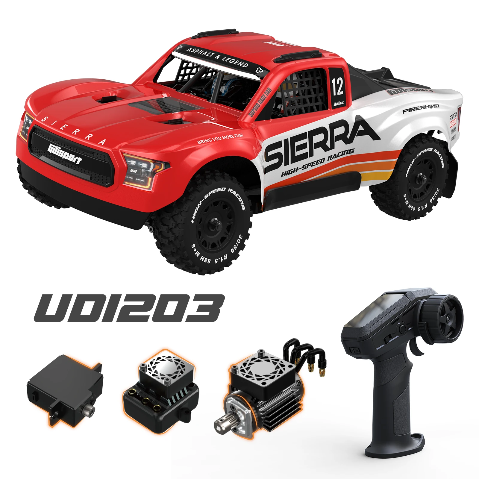 UDIRC UD1203 SIERRA 1/12 Scale 4WD RC Car Off-Road Truck Electric Desert Buggy Fully Sealed Adult RC Vehicle - Image 5