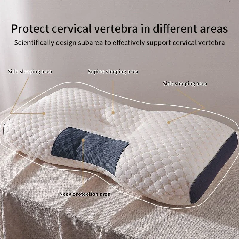 1PC Almohada Neck Pillow Help Sleep Protect The Neck Cervical Orthopedic Soybean Fiber Massage Household SPA Pillow For Sleeping - Image 2
