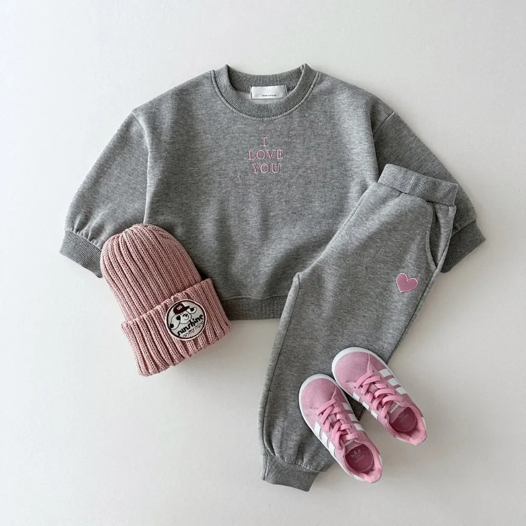 2024 Autumn Baby Korean Casual Boys Clothing Sets Embroidery Tracksuit Clothes Long Sleeve Sweatshirt +Pants Kids Solid Clothes - Image 4
