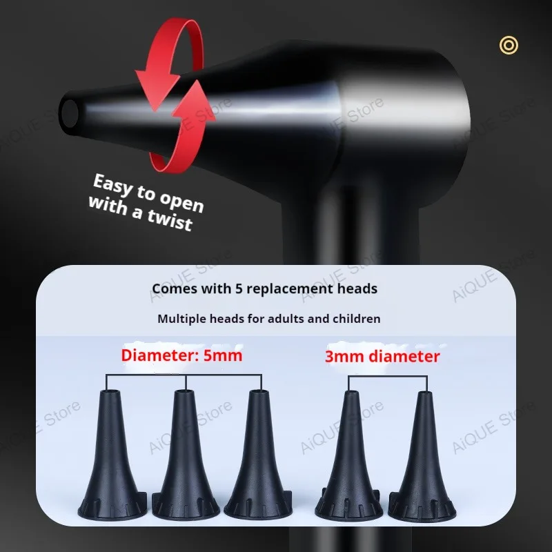 AiQUE Reusable Mini Otoscope Professional Ear Otoscope Instruments Ear Light Ear Compact Portable Otoscope Ear Cleaner Set - Image 5
