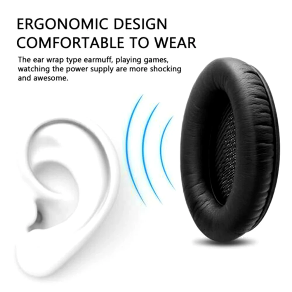 Replacement Ear Pads Earpads Headband for Bose QuietComfort QC 2 15 25 35 Ear Cushion QC2 QC15 QC25 QC35 SoundTrue Headphones - Image 4