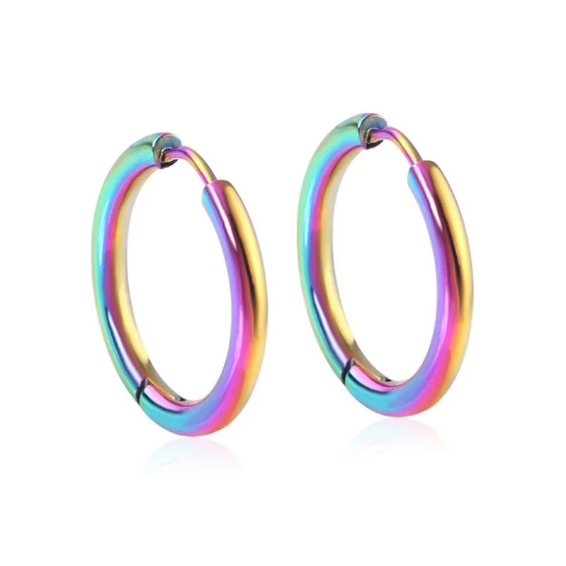 Cone Pendant Earrings For Women/Men Accessories Punk Jewelry Vintage Rainbow Hoop Ear Piercing Boucle D’Oreille Acier Inoxidable - Image 7