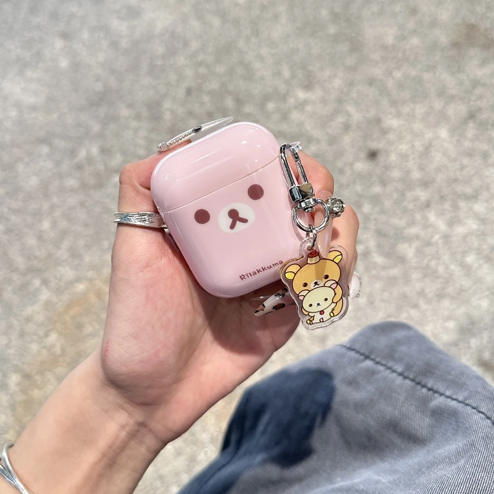 Cute Cartoon Rilakkuma Bear Earphone Case For Airpods 4 2 3 1 Pro 3 2 Wireless Bluetooth Headset Protective Cover With Pendant - Image 6