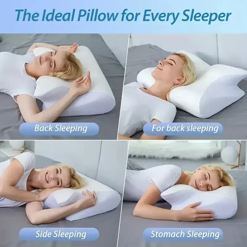 1pc Memory Foam Cervical Pillow Neck Protection Slow Rebound Memory Pillow Butterfly Shaped Cervical Neck Sleep care healthy - Image 5
