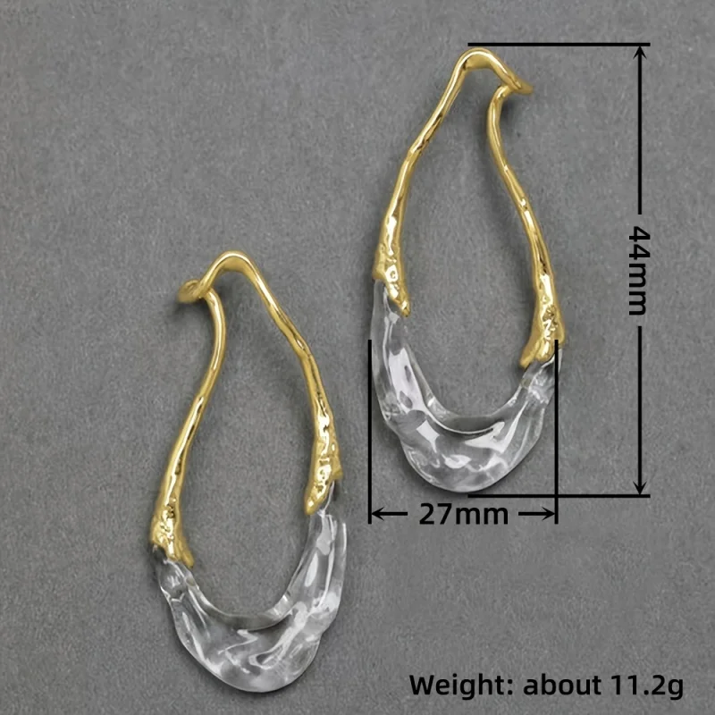 CAOSHI Modern Style Irregular Hyperbole Dangle Earrings for Women Newly Designed Fashion Two Tone Daily Wearable Jewelry Gifts - Image 5