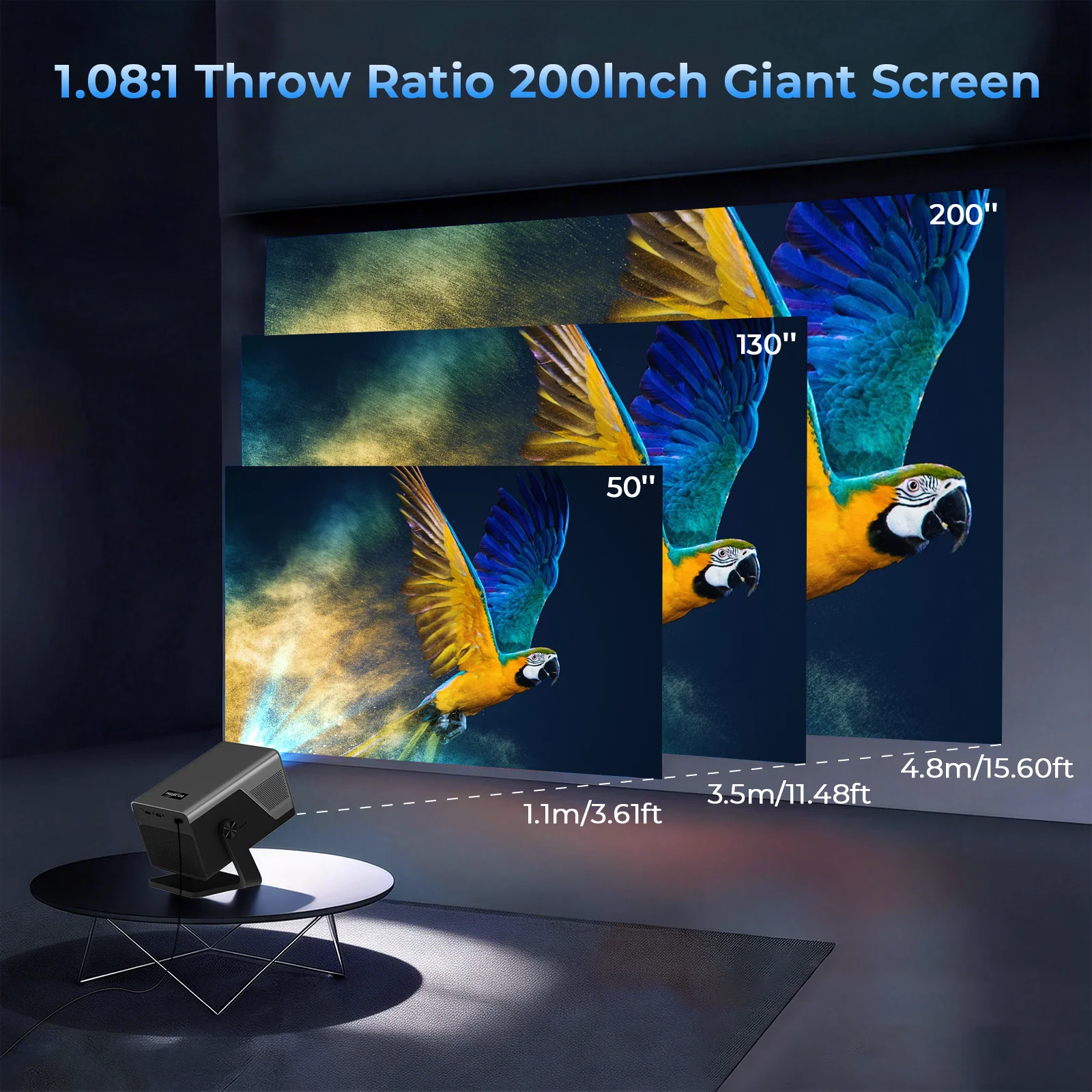Lyncast 8K Support HD 1080P Auto Focus 2000ANSI Projector 5W Speaker Android 14 WiFi6 BT5.4 Outdoor Home Theater Projectors X7 - Image 5